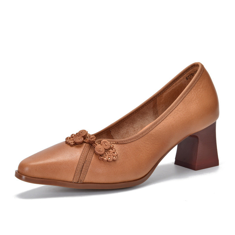 Two Pairs Of Patchable Pointed High Women's Shoes