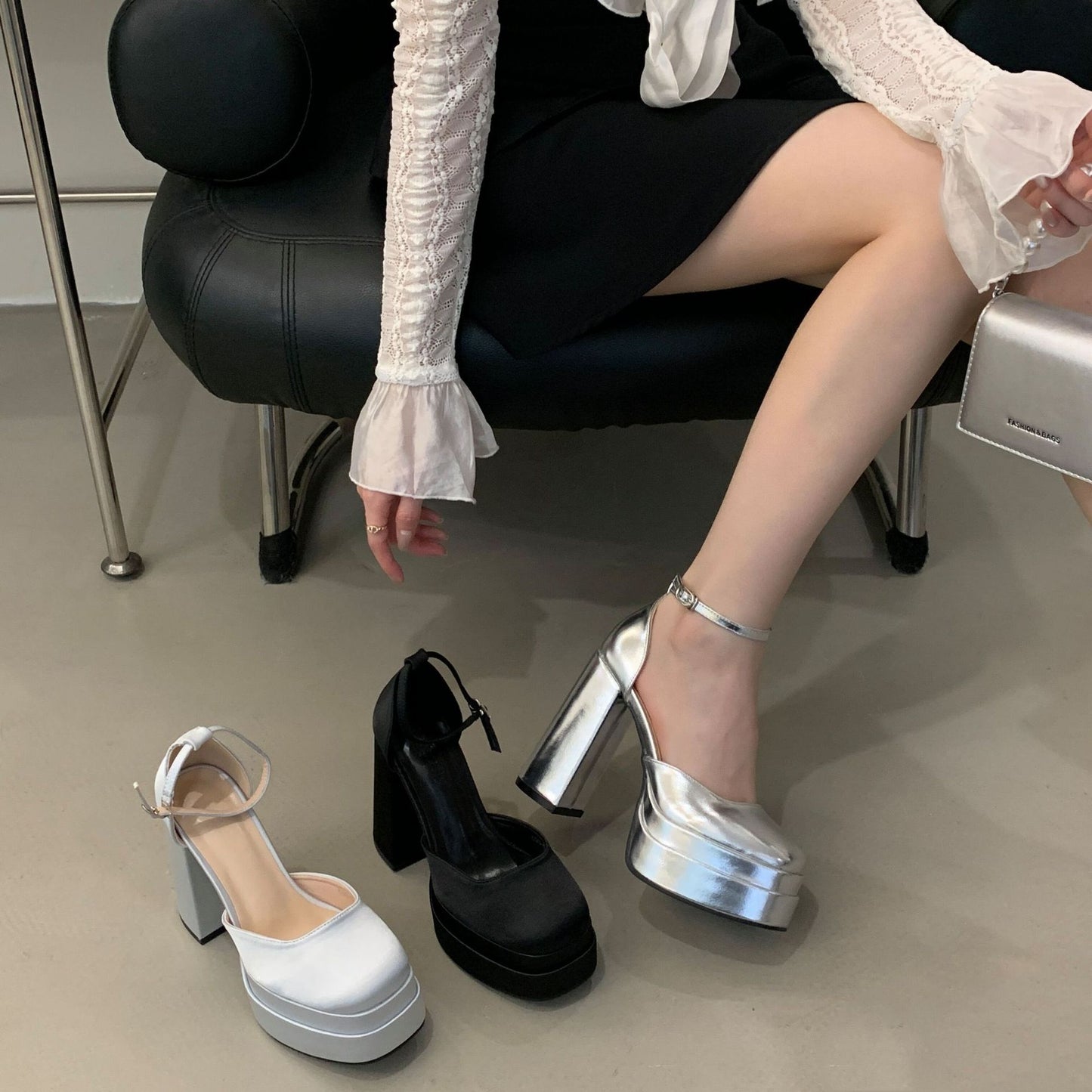 Women's Not Tired Feet Main Wedding Dress Artifact Small Chunky Waterproof High Heeled Sandals