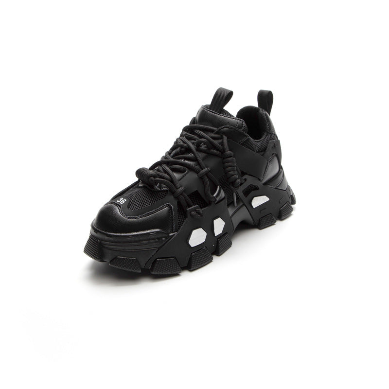 Women's Versatile Dad Female Tennis Platform White Sneakers