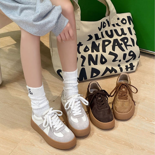 Women's Autumn Korean Style Round Head Thick Bottom Women's Casual Shoes