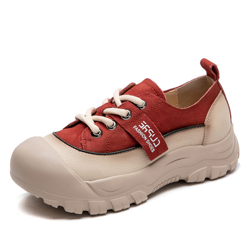 Women's Shu Chun Color Matching Niche Lightweight Pumps Retro Flat Women's Shoes