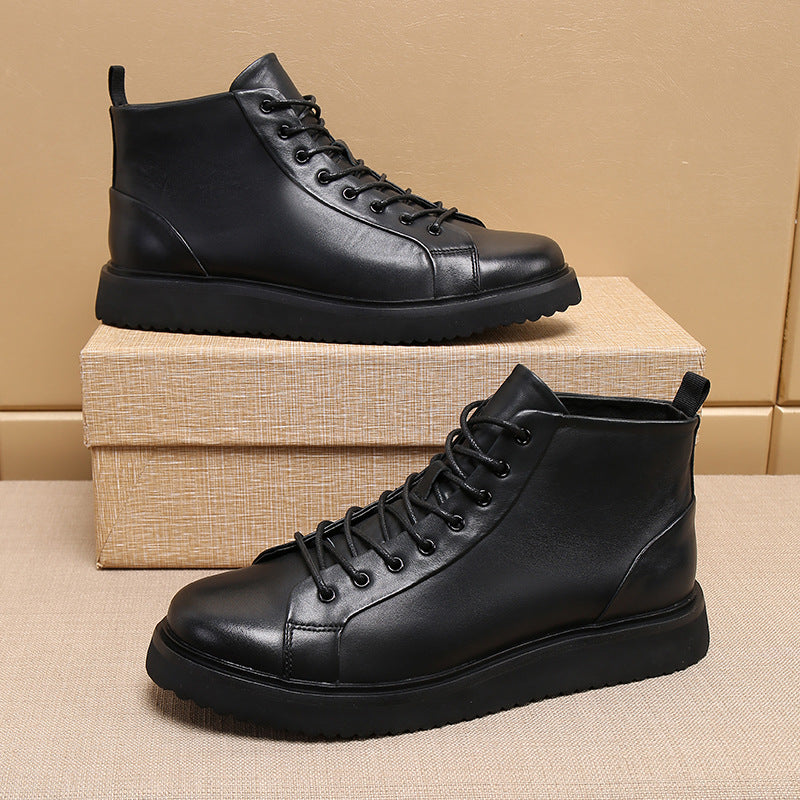 Men's Top Layer Cowhide Worker Muffin Bottom Boots