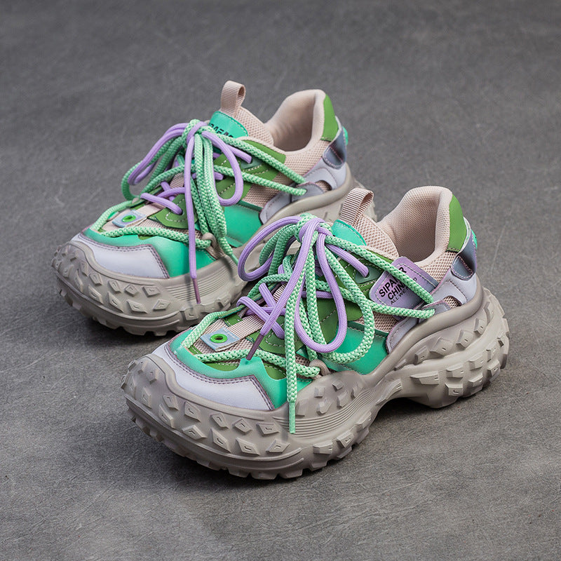 Women's Increased Durian Dad Candy Color Mesh Surface Women's Casual Shoes