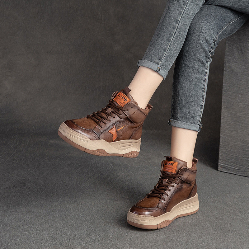 Autumn Thick Bottom Round Head Polished Boots