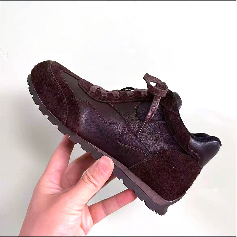 Women's Cowhide Soft Bottom Western Style Sports Casual Shoes