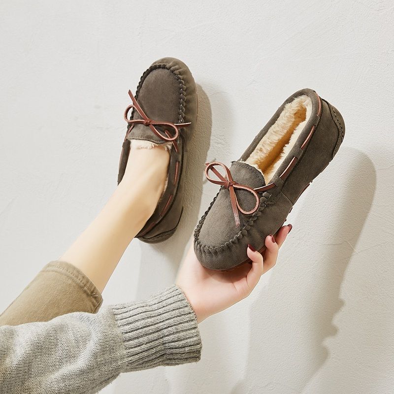 Women's Doug Fleece-lined Winter Korean Style Flat Mother Loafers