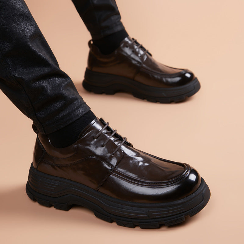 Men's Commuter Grip Pattern Formal British Fashion Men's Business Leather Shoes