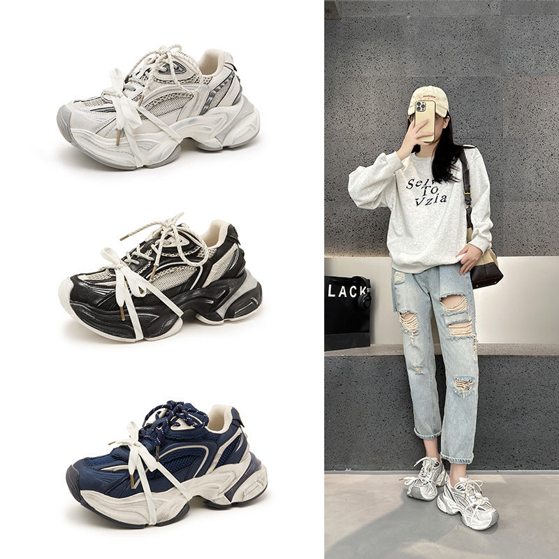 Women's Platform Dad Autumn Mesh Color Matching Women's Sports Shoes