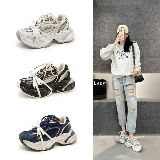 Women's Platform Dad Autumn Mesh Color Matching Women's Sports Shoes