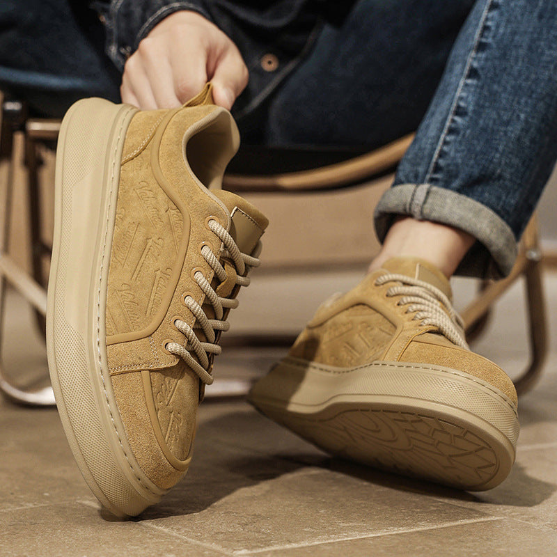 Men's Printed High-grade Trendy Wild Height Increasing Men's Board Shoes