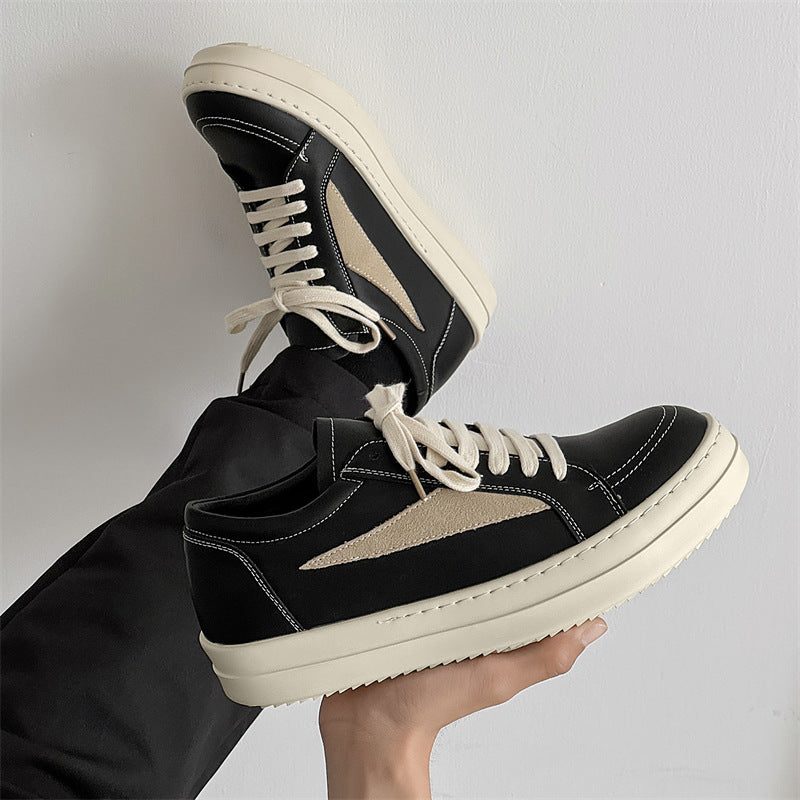 Men's Dark High Street Style Low Top Retro Sports Platform Trendy Men's Board Shoes