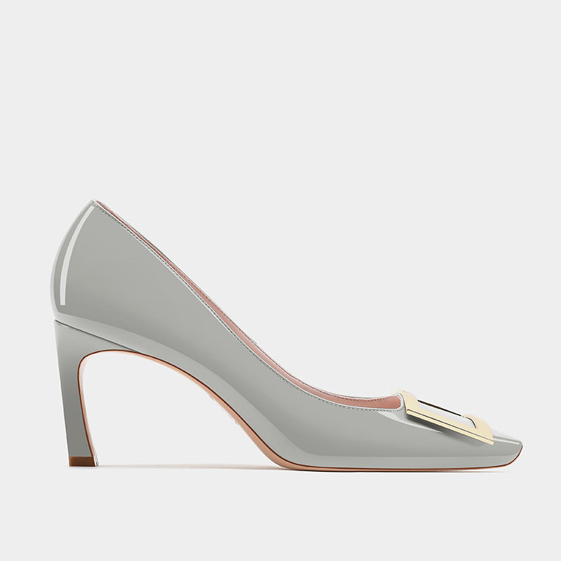 Square Buckle High Female Toe Business Temperament Stiletto Shallow Women's Casual Shoes