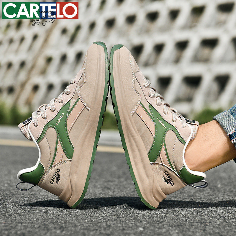 Men's Graceful Green Trendy Retro Fashion Sneakers