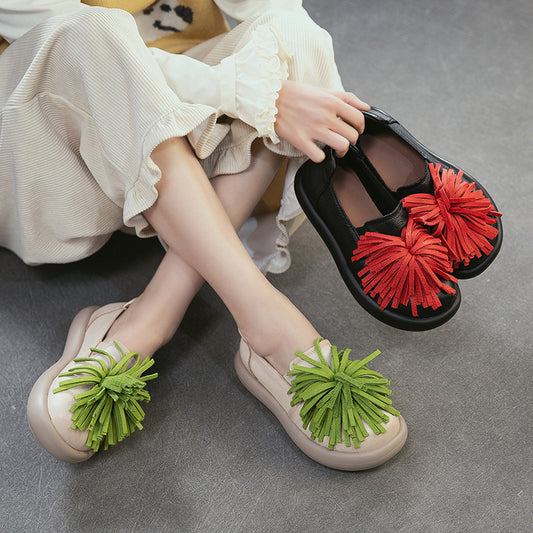 Women's Comfortable Ethnic Style Su Slip-on Pumps Top Layer Women's Shoes