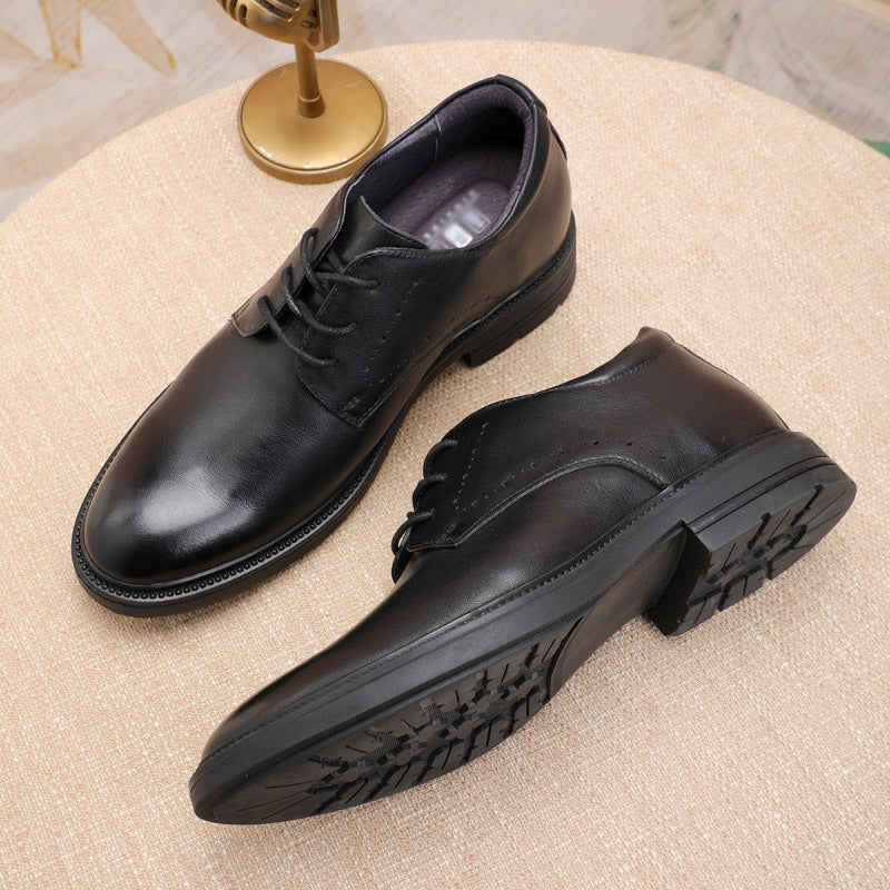 Men's Bridegroom Height Increasing Insole Breathable Soft Leather Shoes