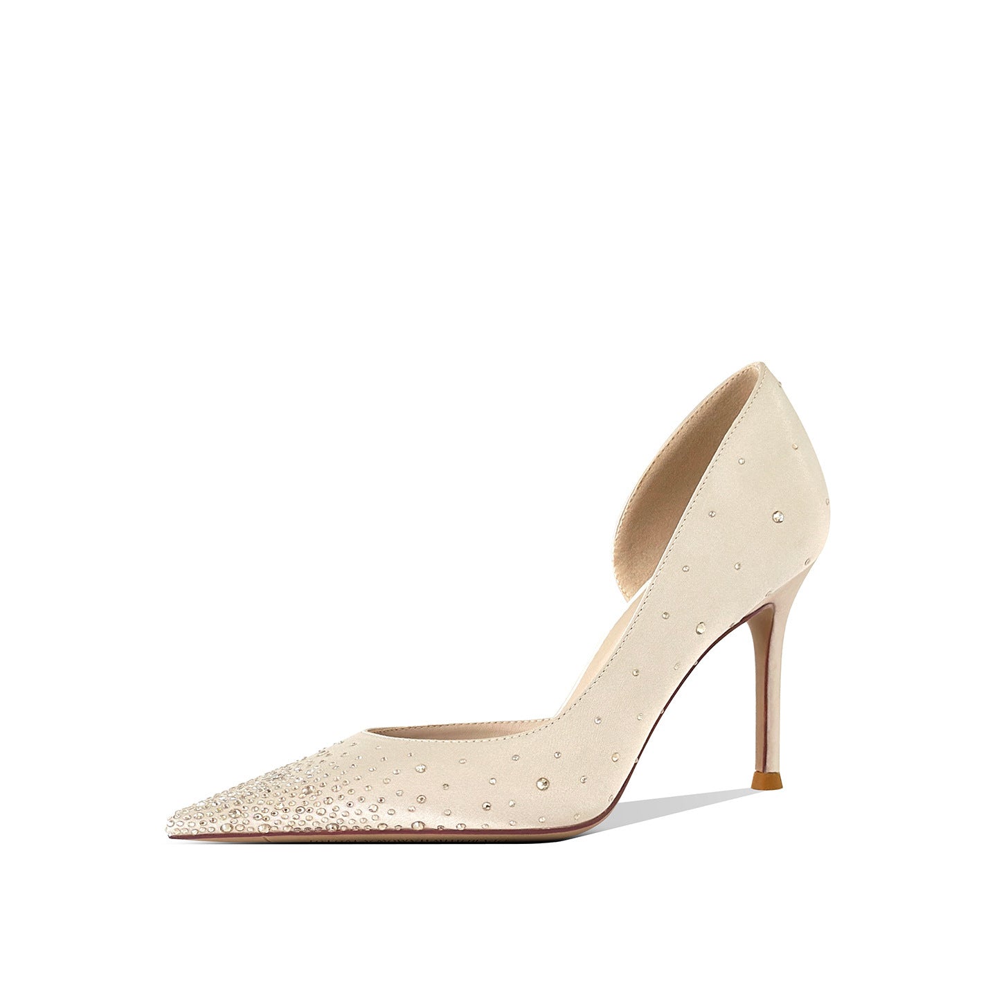 Women's Summer Bridesmaid Side Empty Stiletto Pointed Shallow Mouth Women's Fashion Shoes