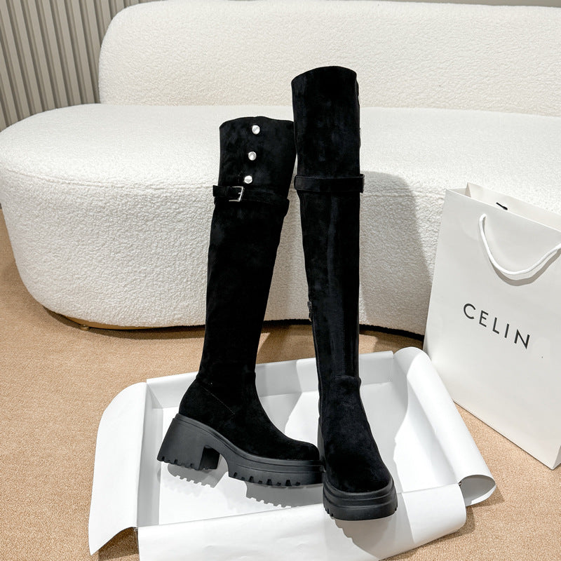 Women's Bottom Winter Two Wear Fold Plus Women's Leather Boots