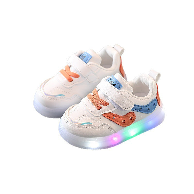 Children's Boy White Light Board Soft Bottom Kid's Sneakers