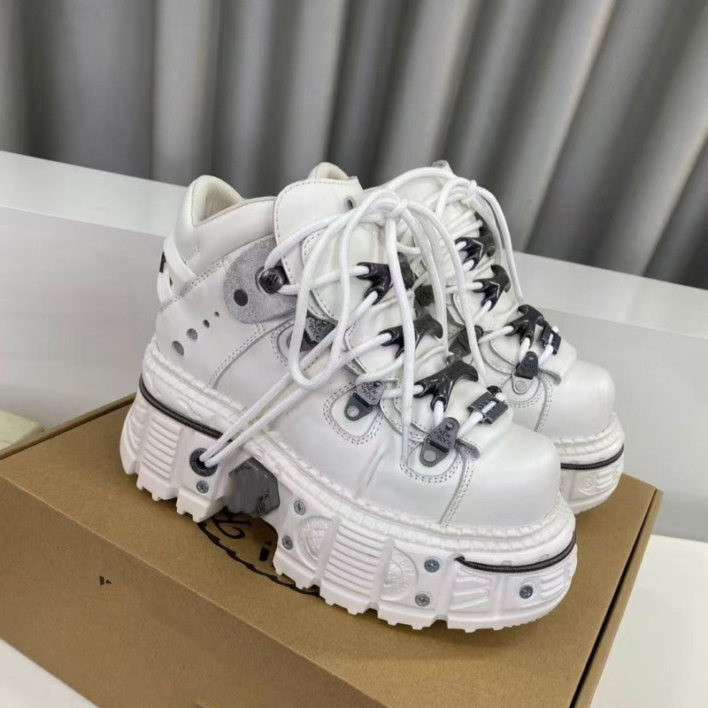 Women's & Men's Spanish Punk Rock Dark Platform Thick Bottom Men's Casual Shoes