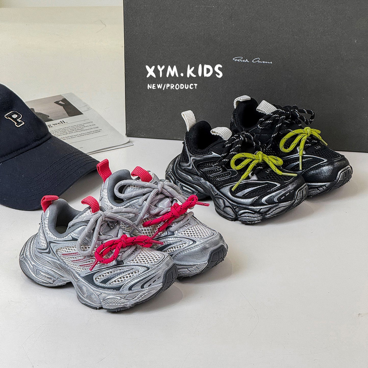 Children's Summer Trendy Brushed Double Single Mesh Thick Children's Sports Shoes