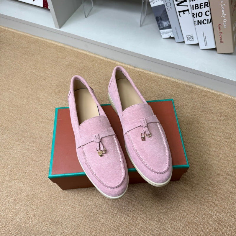 Women's One Pedal Tassel Lazybone Comfortable Heightened Single Loafers