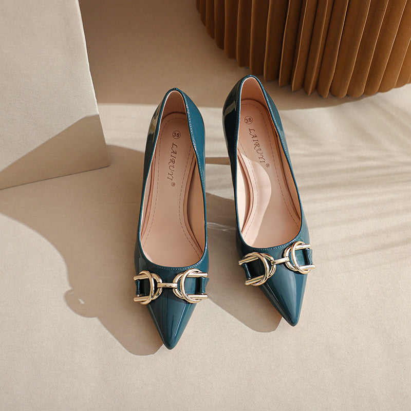 Large Small Size Pointed Patent High Heels