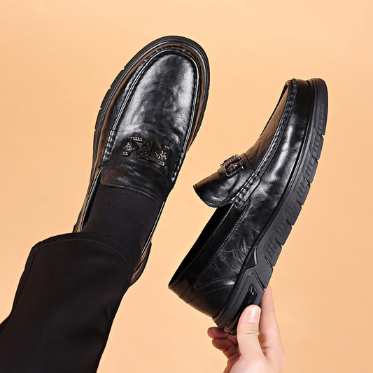 Men's First Layer Cowhide Genuine Breathable Pumps Leather Shoes