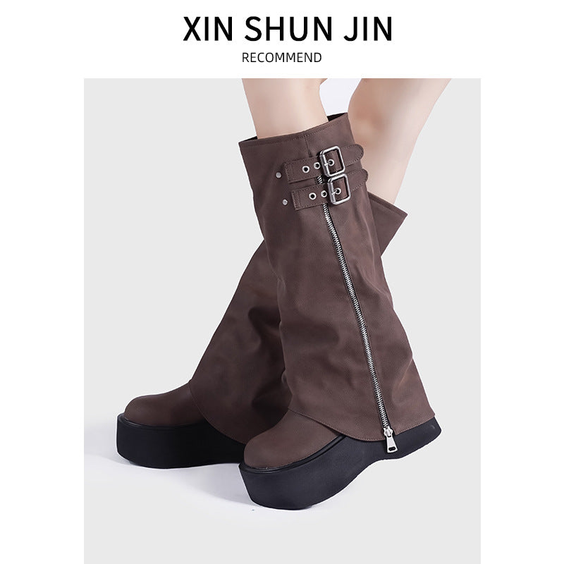 Genuine Big Head Pants Pipe Sweet Cool Style Women's Shoes