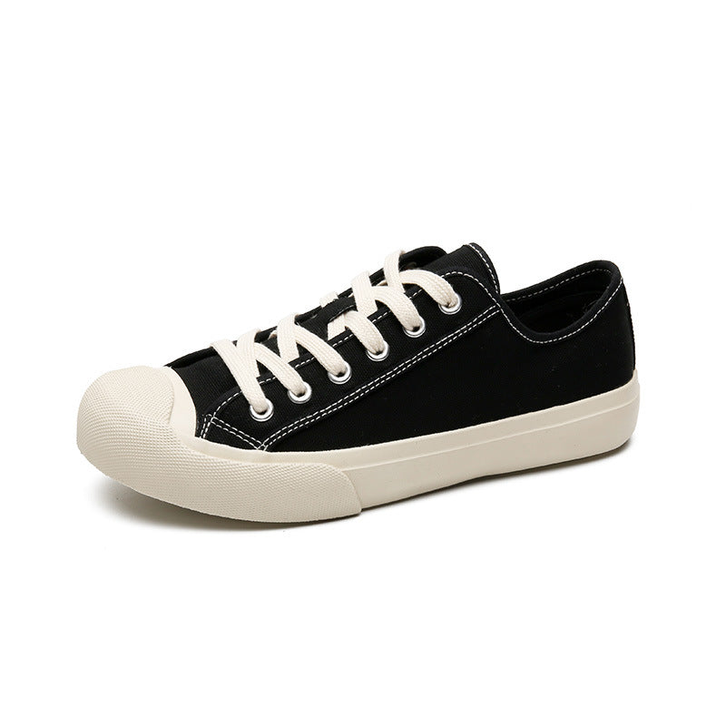Cream White Retro Distressed Sports For Lovers Canvas Shoes