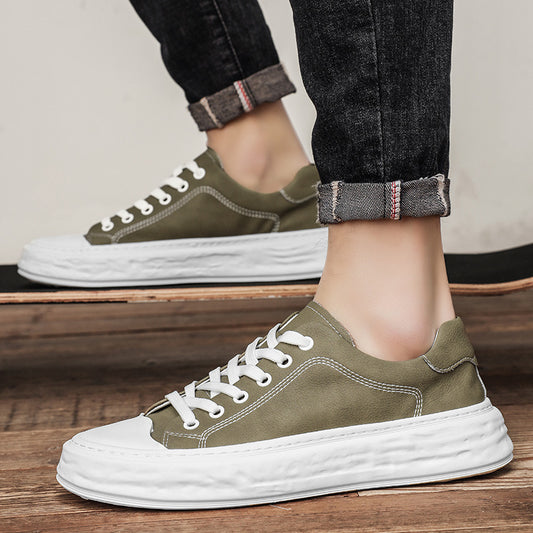 Men's Genuine Cowhide Board Versatile Single-layer Live Casual Shoes
