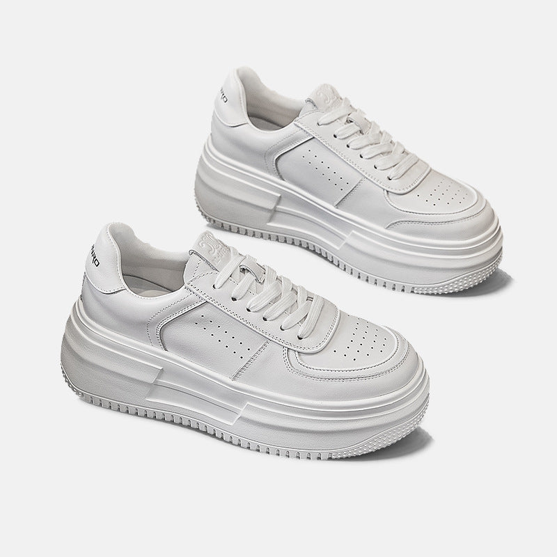 Women's White Genuine Autumn Versatile Single-layer Leisure Casual Shoes