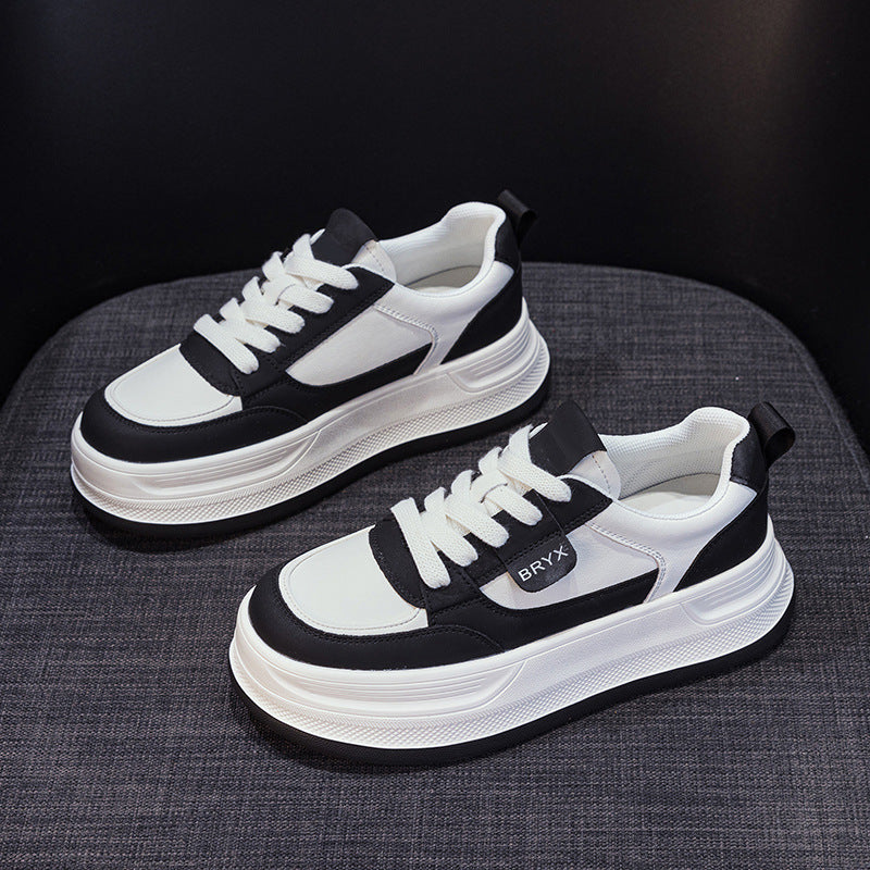 Women's White Spring Breathable Lightweight Muffin Increased Women's Casual Shoes