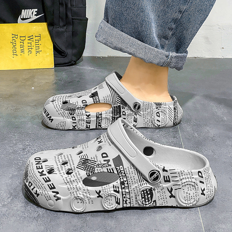 Men's Hole Summer Outdoor Garden Seaside Beach Sandals