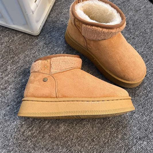 Frosted Platform Female Winter Fleece-lined Thickened Bread Warm Northeast Boots