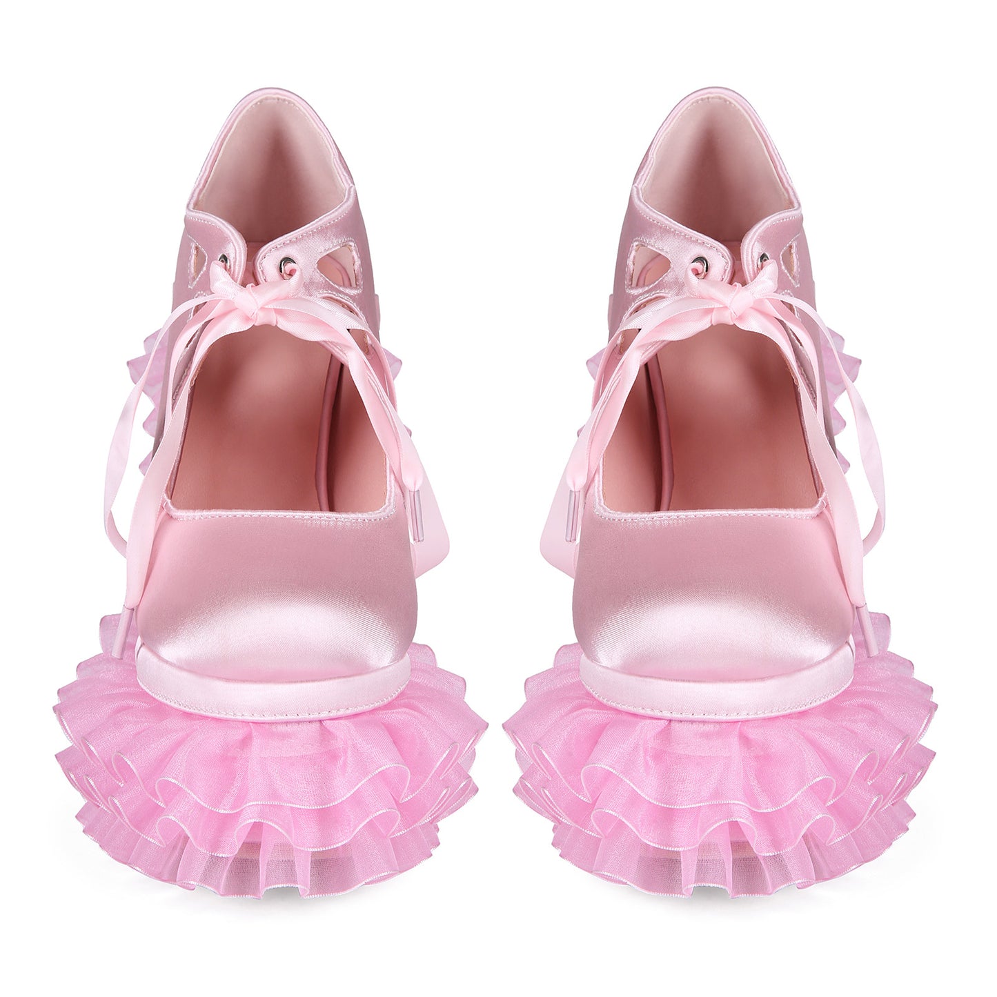 Women's Sweet Hot Platform Lace Chunky Large Size Heels