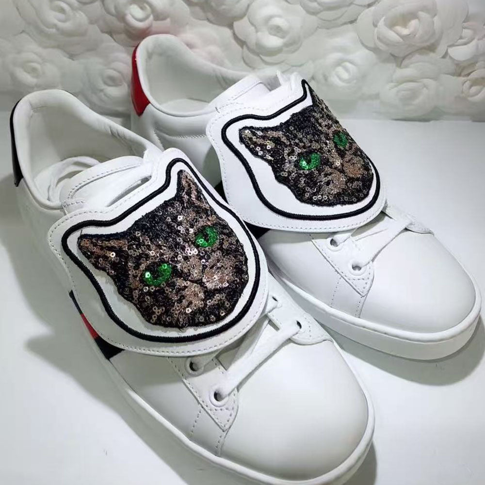 Men's Letters Little Bee White Couple Fashion Sneakers