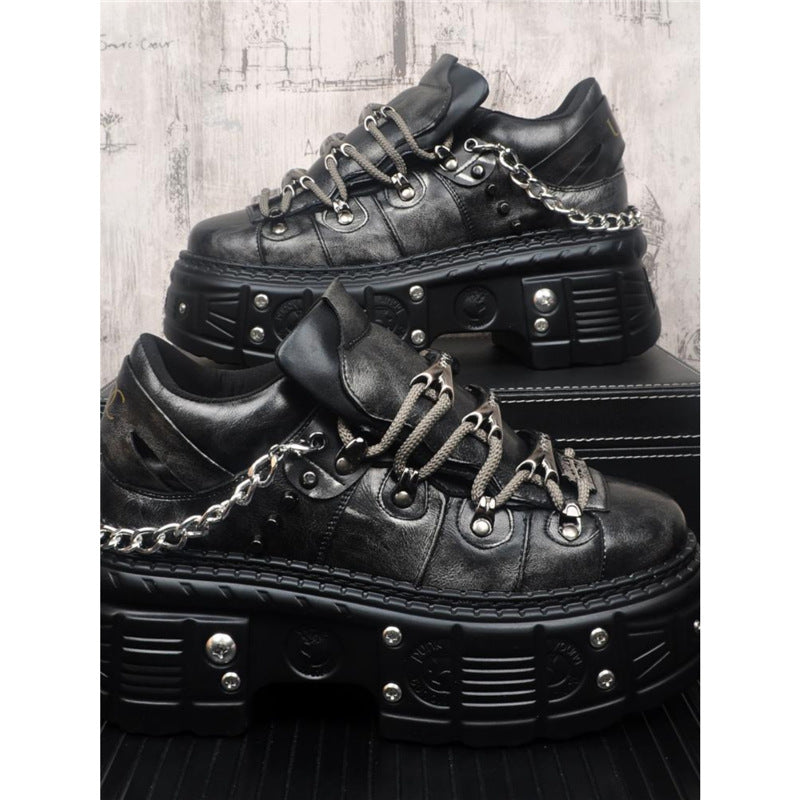 Men's Thick Bottom Fried Street Fashion Metal Hight Men's Shoes