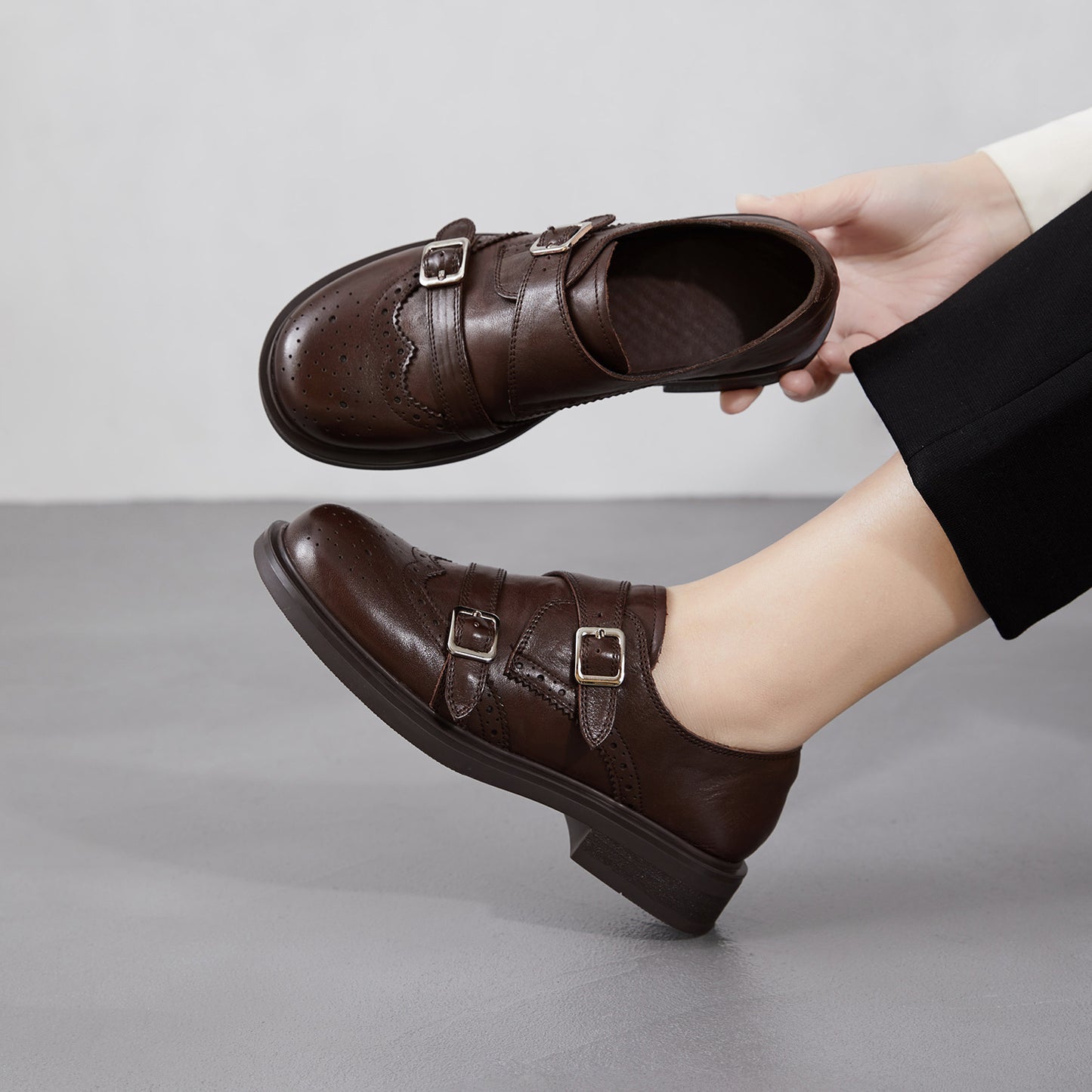 Women's Mild Luxury Retro Brogue Spring Flat British Loafers