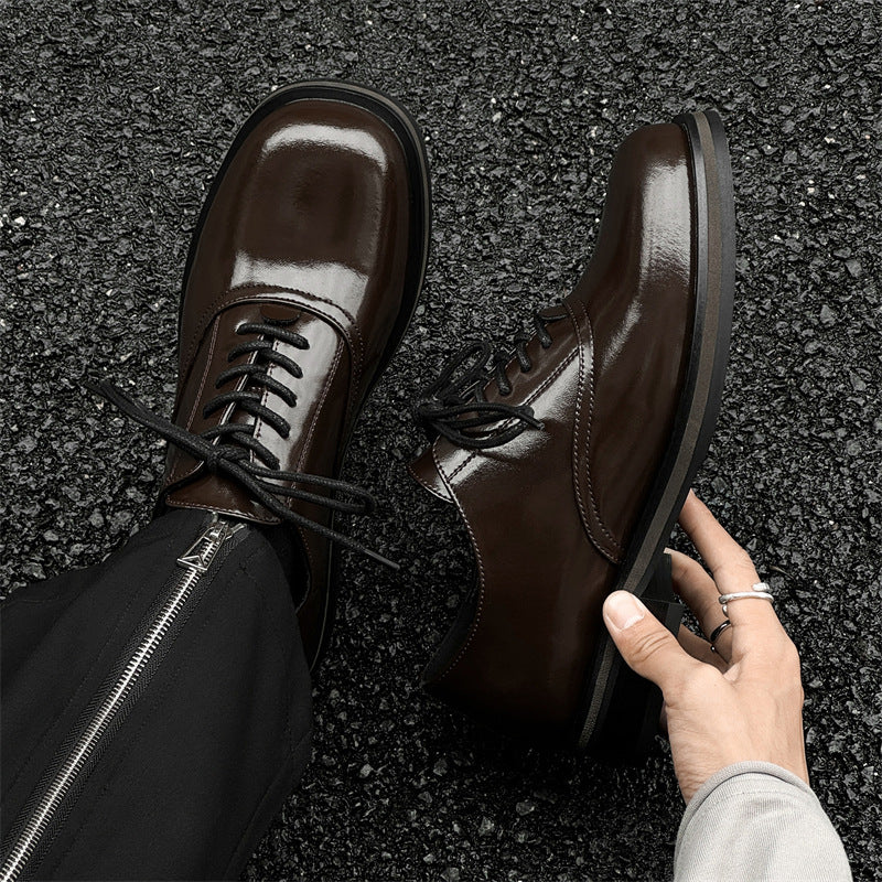 Women's & Men's Springtide Platform For Couple British Business Leather Shoes
