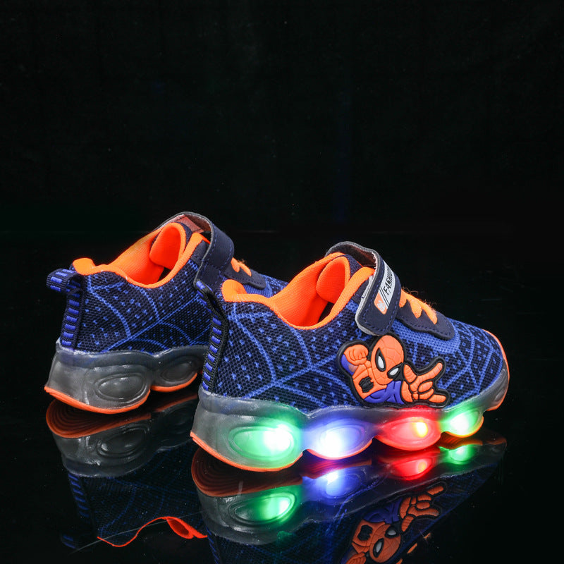 Children's Cartoon Sports Mesh Breathable Luminescent Lamp Kid's Sneakers