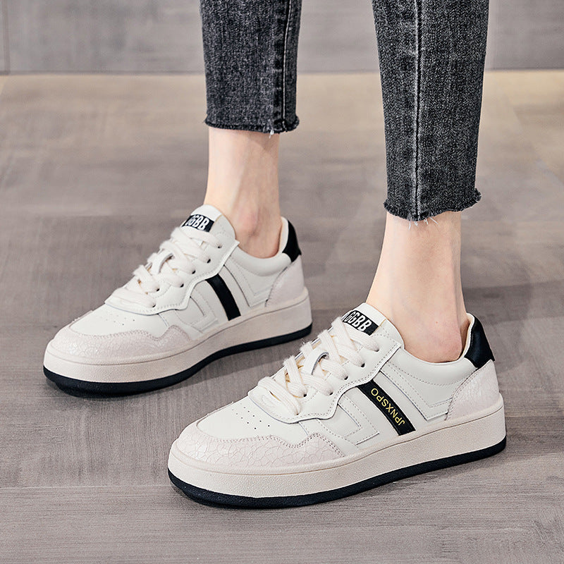 Women's White Flat Versatile Breathable With Skirt Casual Shoes