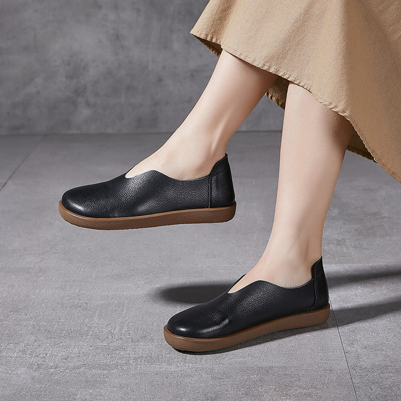 Women's Surface First Layer Cowhide Comfortable Pregnant Casual Shoes