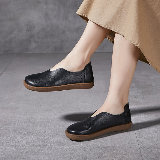 Women's Surface First Layer Cowhide Comfortable Pregnant Casual Shoes