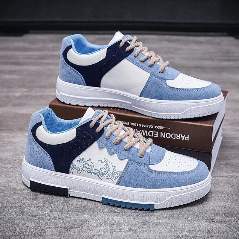 Men's Spring Breathable White Fashionable Platform Sports Sneakers