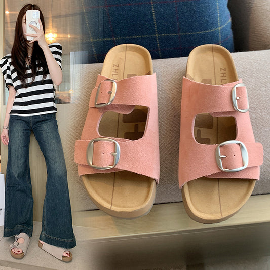 Women's Retro Genuine Summer Outer Wear Fat Sandals