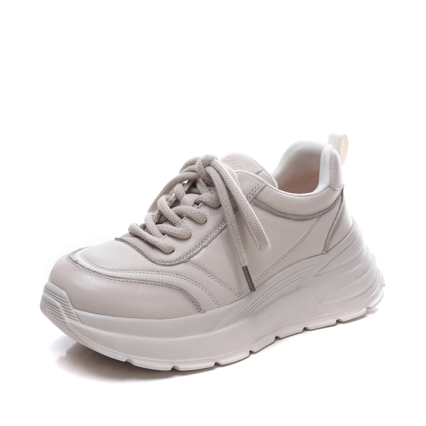 Women's First Layer Cowhide Dad Spring Fashion Boutique Platform Comfortable Casual Shoes