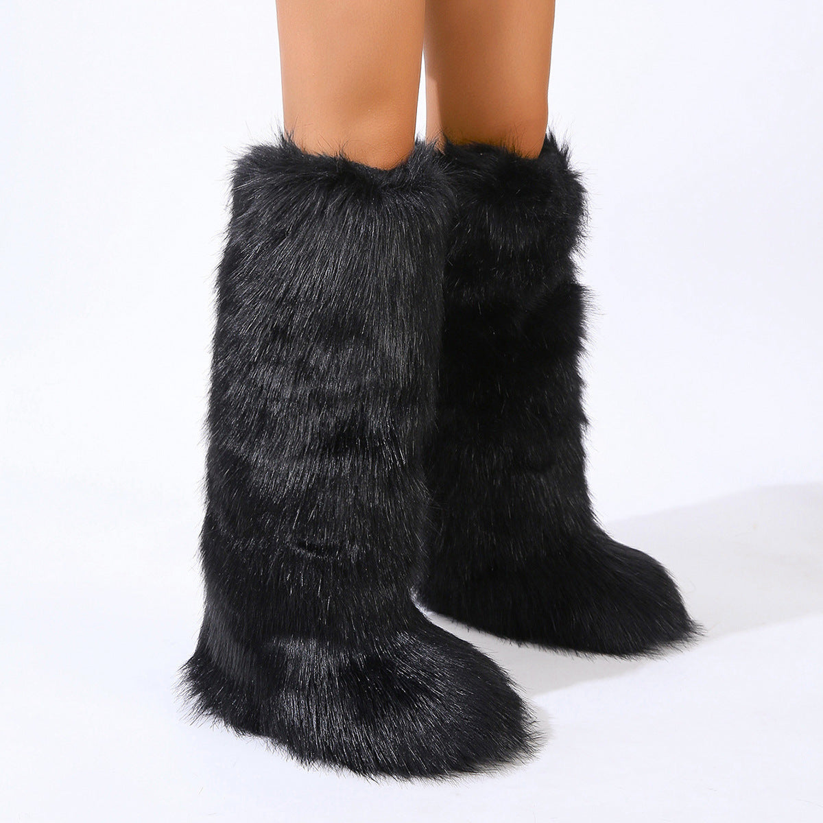 Women's Warm Winter Fur Round Toe Imitation Snow Boots