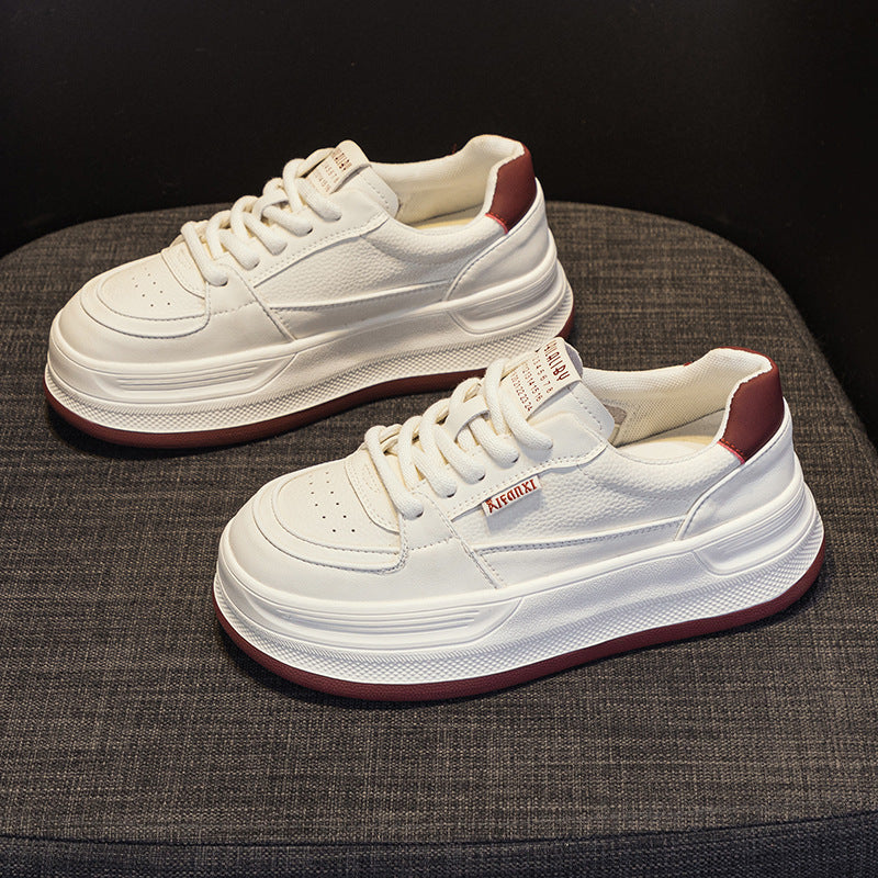 Women's Spring Genuine Platform White Female Korean Style Live Broadcast Muffin Women's Casual Shoes