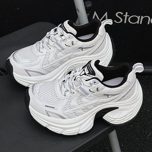 Women's Genuine Platform Dad Autumn Round Toe Soft Bottom Women's Sports Shoes