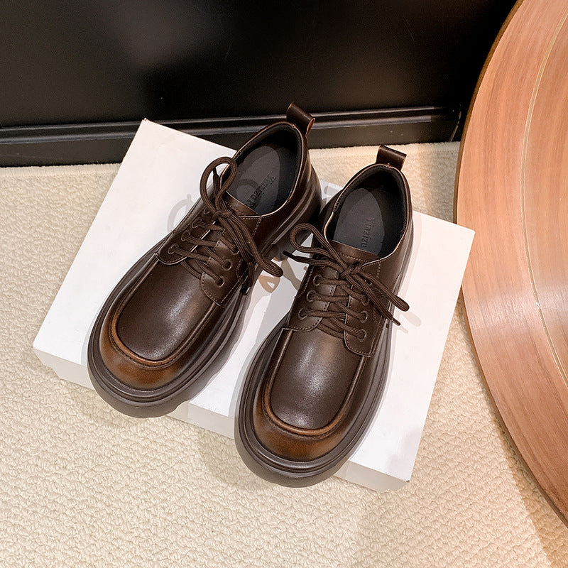 Women's British Style Spring Platform Pumps Genuine Women's Shoes